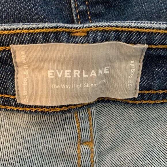 Everlane The Way High Skinny Jean Womens 29 Blue Dark Wash Organic Cotton - Picture 5 of 7